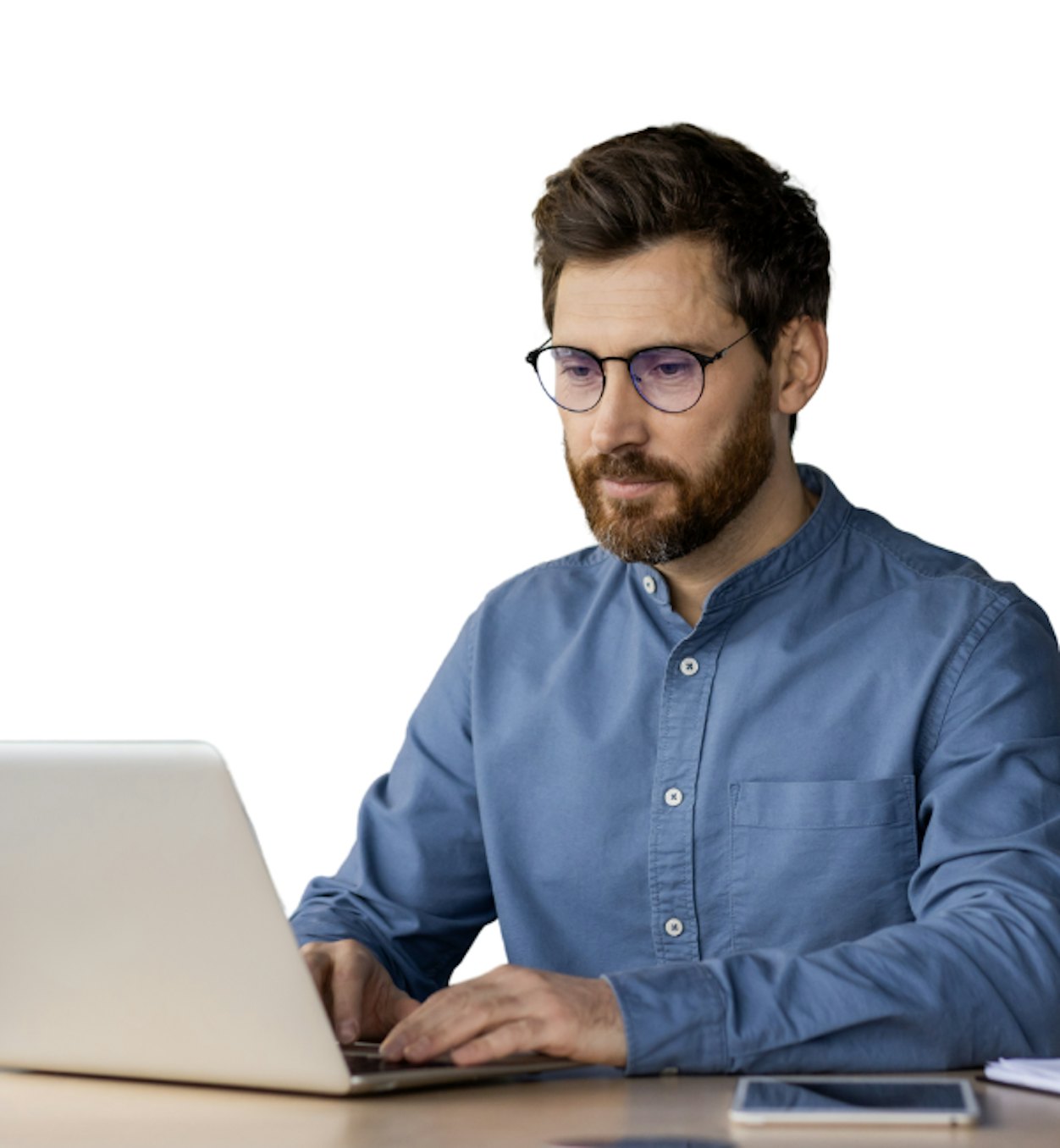 Digital advertising dashboard interface showing campaign metrics with 41 clicks and 18.85k impressions. Features delivery date selection, inventory targeting options, and analytics overview against blue background with professional analyzing performance data on whiteboard.