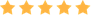Five golden stars in a row, indicating a five-star rating or review